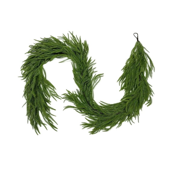 6FT Real Touch Cedar Christmas Garland, Artificial Pine Foliage for Door and Wall Decor, Indoor Outdoor Holiday Christmas Decorations