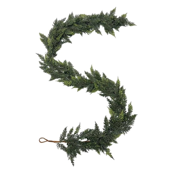 6FT Real Touch Cedar Pine Garland, Soft Texture Greenery Vine with 45 Tips for Mantel, Fireplace, Staircase, Table, Front Door, Indoor & Outdoor Christmas Home Decor