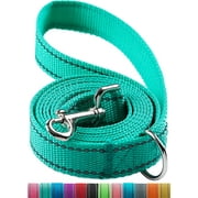 6FT Reflective Dog Leash for Large&Medium and Small Dogs, Strong and Durable Nylon Leashes for Walking and Training,6 Foot Dog Leash with D Ring for Puppy (Turquoise, 3/4 inch X 6FT)