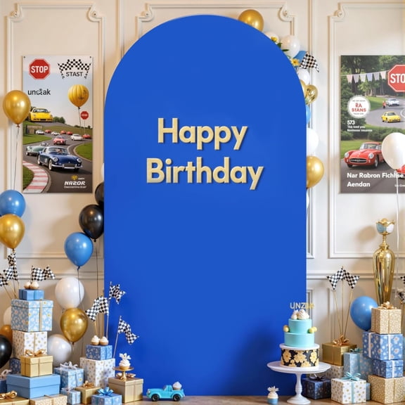 6FT Royal Blue Arch Backdrop Cover - Stretchy Spandex Fabric Fitted Round Top Chiara Backdrop Arch Covers for Wedding, Birthday Party, Shower, Photo Booth Photography Decoration