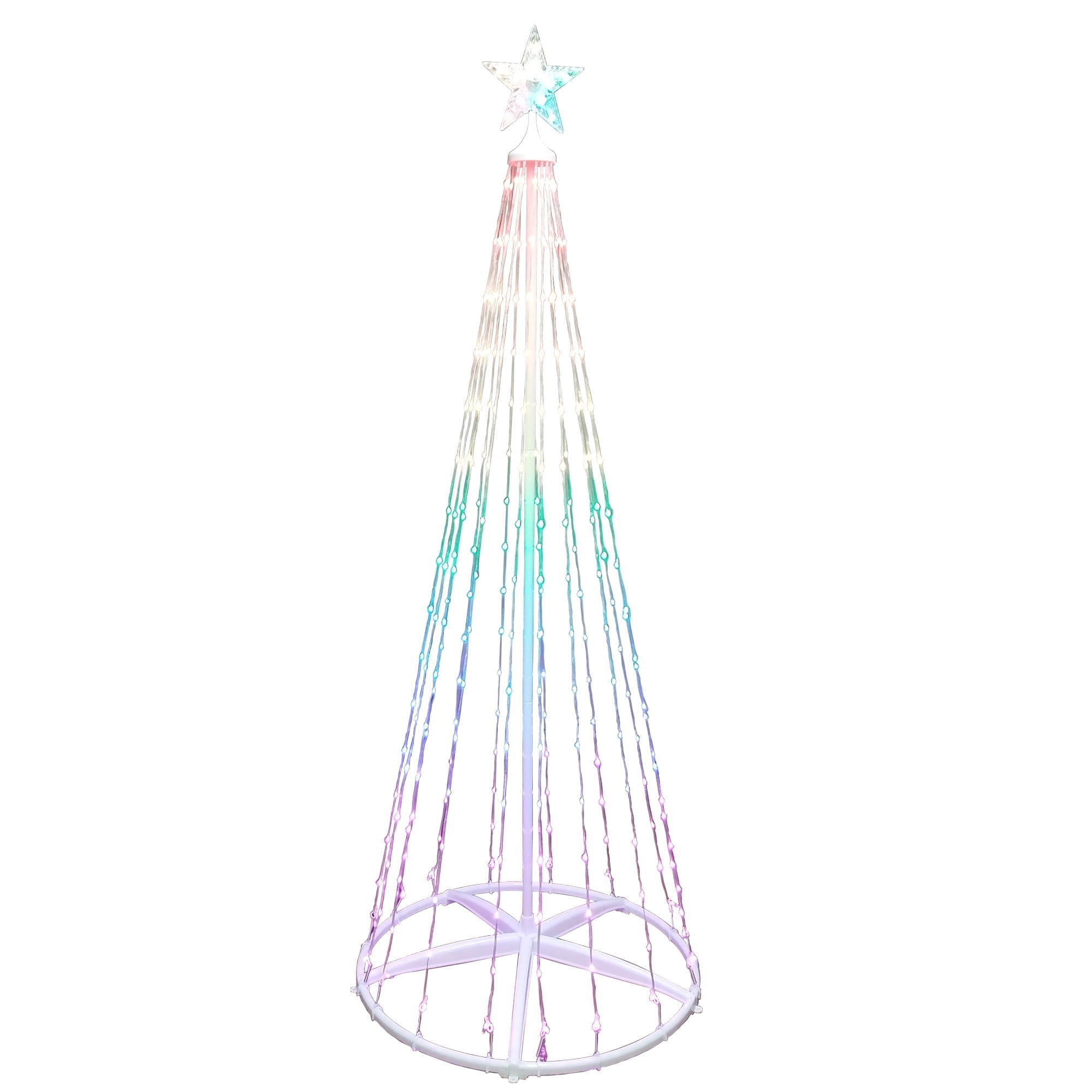 Indoor/Outdoor LED Smart Light Tree with 266 Lights, Multicolor, 6', by Holiday Time