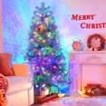 thumbnail image 1 of 6FT Silver Pre-Lit Artificial Christmas Tree with 800 Branch Tips,300 LED Lights and 11 Lighting Modes,Hinged Full Tree with Metal Stand,Slim Christmas Trees for Indoor and Outdoor Holiday Decor, 1 of 7