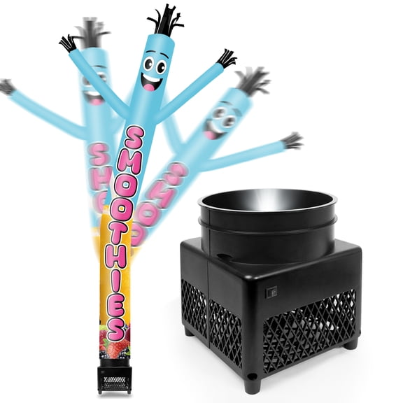 6FT Smoothie Inflatable Tube Man with Blower (5.5'' Diameter) and Built-in LED - Wacky Waving Dancing Guy for Business Advertising Promotion