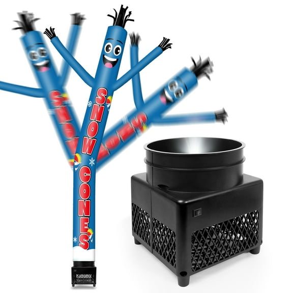 6FT Snow Cones Inflatable Tube Man with Weather-Resistant Blower (5.5'' Diameter) and Built-in LED - Wacky Waving Dancing Guy for Business Advertising Promotion