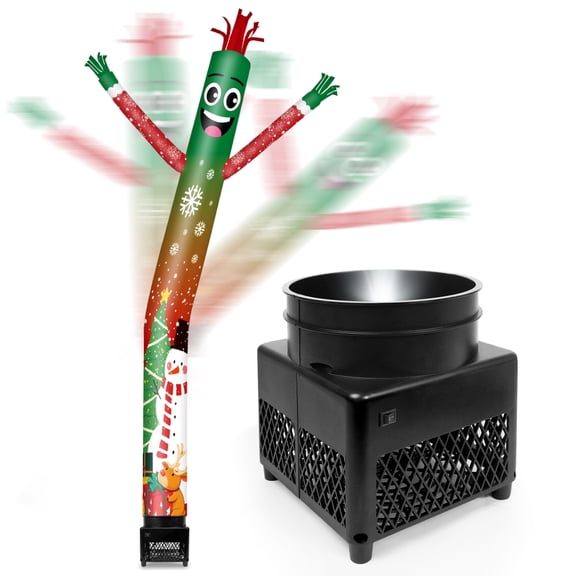 6FT Snowflake Inflatable Tube Man with Blower (5.5'' Diameter) and Built-in LED - Wacky Waving Dancing Guy for Business Advertising Promotion