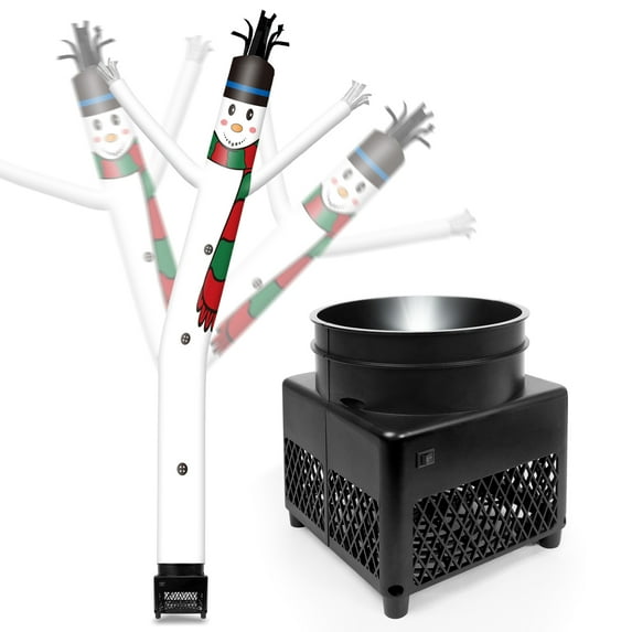 6FT Snowman Inflatable Tube Man with Weather-Resistant Blower (5.5'' Diameter) and Built-in LED - Wacky Waving Dancing Guy for Business Advertising Promotion