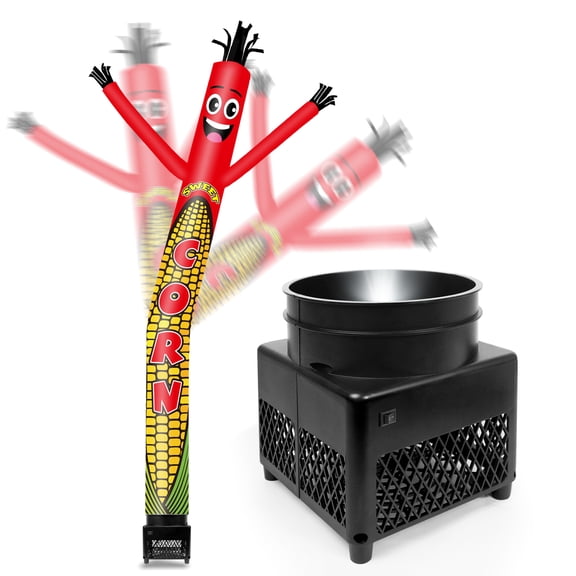 6FT Sweet Corn Inflatable Tube Man with Blower (5.5'' Diameter) and Built-in LED - Wacky Waving Dancing Guy for Business Advertising Promotion