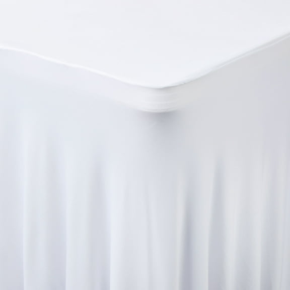 Polyester Ruffle Trim Table Skirt, White, 6', by Way To Celebrate