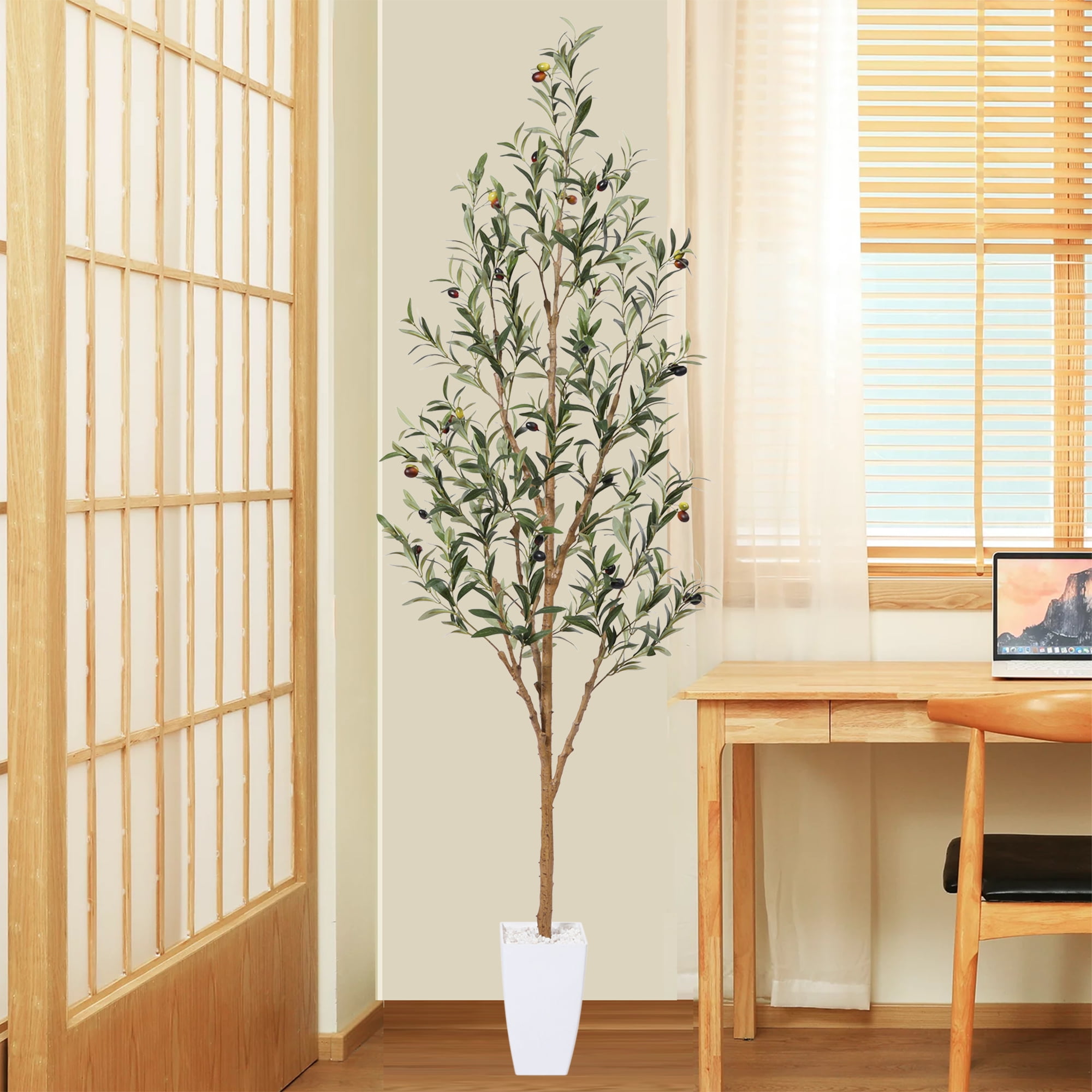 6FT Tall Artificial Olive Tree, 12 lb Artificial Olive Plants