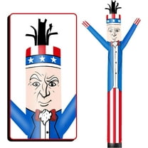 6FT Tall Independence Day Inflatable Tube Man (9''Diameter) Wacky Wavy Dancing Guy for Outdoor Decoration Advertising Business Promotion - Uncle Sam (Blower Not Included)
