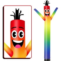 6FT Tall Inflatable Tube Man (9''Diameter) Wacky Wavy Dancing Guy for Outdoor Decoration Advertising Business Promotion - Rainbow (Blower Not Included)