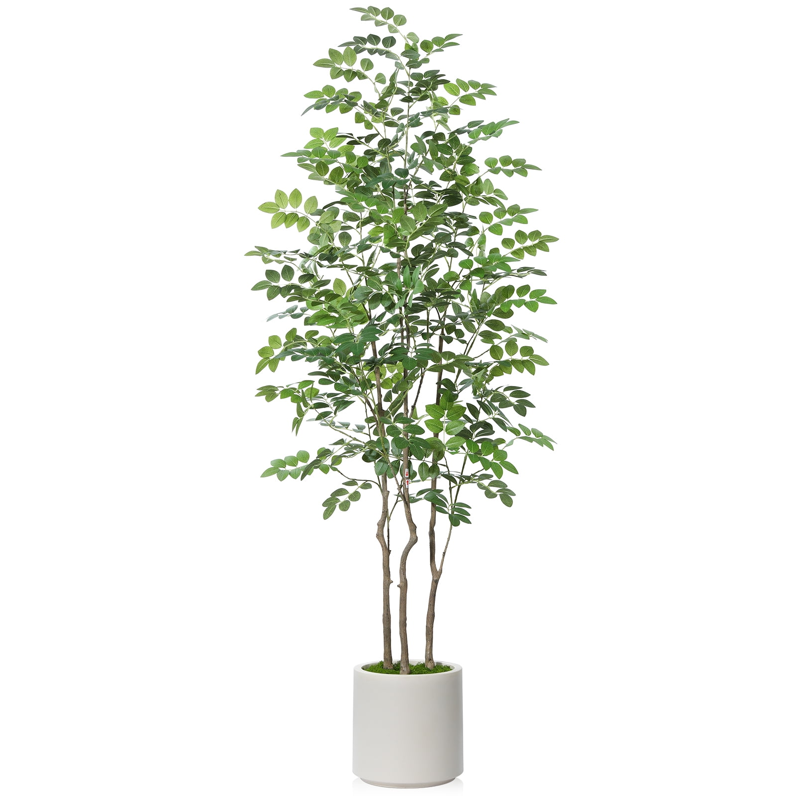 6FT Tall Large Artificial Eucalyptus Tree with 10.5 inches White