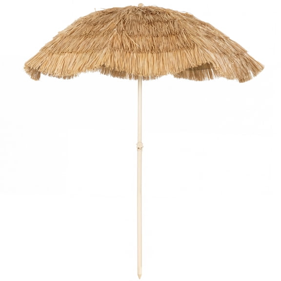6FT Tiki Umbrella, Outdoor Hawaiian Style Patio Umbrella with 8 Ribs, Carry Bag, Outdoor Tiki Bar, Tropical Palapa