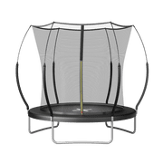 6FT Trampoline for Kids, 72 Outdoor Backyard Trampoline with Safety Enclosure Net, Springfree Bungee Trampoline, Heavy-Duty Galvanized Steel Frame Black