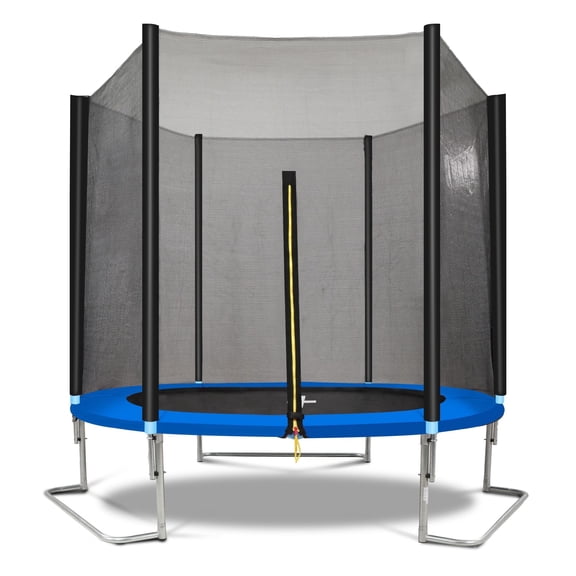 6FT Trampoline with Net, Wind-Resistant L-Shaped Legs, Outdoor/Indoor Mini Trampoline for Kids & Toddlers & Adults, Backyard Jumping Rebounder Trampoline for Family Games