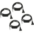 6FT US Plug Lamp Cord with Switch, 4Pcs 18/2 Replacement Power Wire