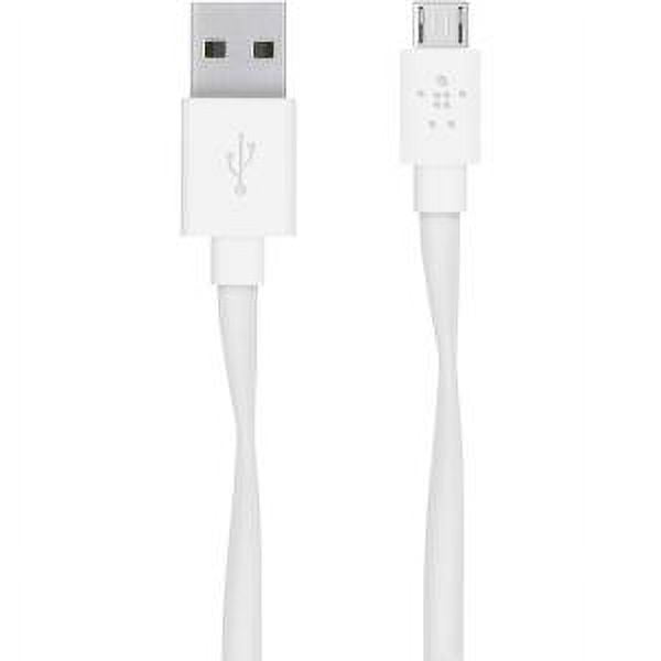 6FT WHT MIXIT FLAT MICRO-USB TO USB-A SYNC/CHARGE CABLE