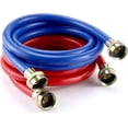 thumbnail image 1 of 6FT Washer Water Line/Rubber Washing Machine Hoses 6FT,Universal Washing Machine Hose/Washer Water Line for Hot and Cold Water Washer Hoses (2 Packs) with 3/4" Connection Water  Lines-by, 1 of 6
