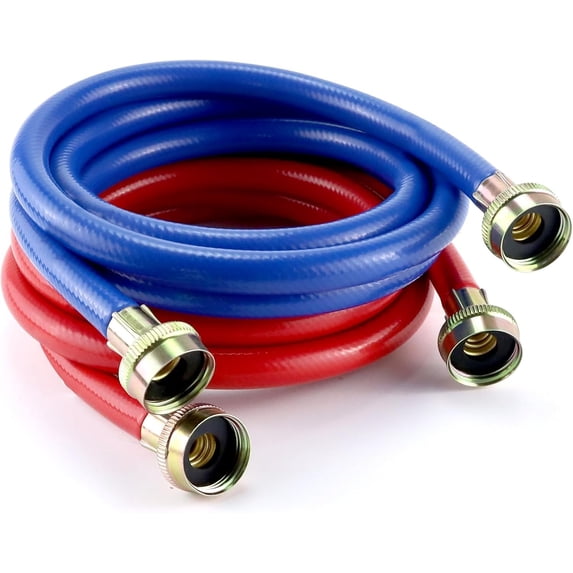 6FT Washer Water Line/Rubber Washing Machine Hoses 6FT,Universal Washing Machine Hose/Washer Water Line for Hot and Cold Water Washer Hoses (2 Packs) with 3/4" Connection Water Lines-by