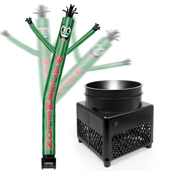 6FT Watermelon Inflatable Tube Man with Blower (5.5'' Diameter) and Built-in LED - Wacky Waving Dancing Guy for Business Advertising Promotion
