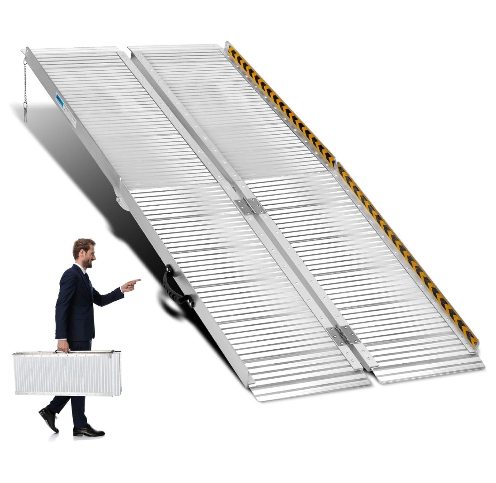 6FT Wheelchair Ramp NonSlip Aluminum Folding Handicap Ramp Door