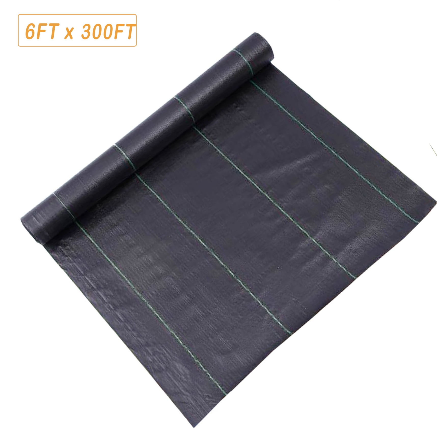 6FT x 300FT Weed Barrier, Heavy-duty Landscape Fabric Ground Cover Polypropylene Cloth Premium Weeds Control Mat Easy Setup for Flower Bed, Pavers, and Other Outdoor Projects