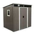 thumbnail image 1 of 6FT x 5FT Outdoor Metal Storage Shed With Floor Frame Sun Protection Waterproof Storage House With Lockable Sliding Door For Patio Lawn Backyard, 1 of 6