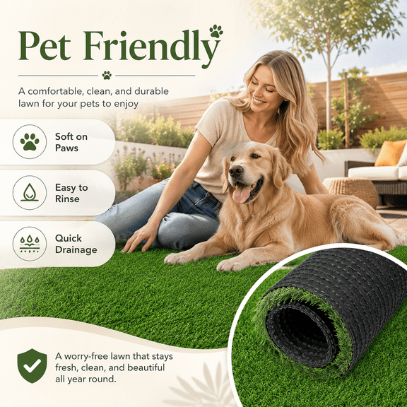 6FTx30FT Artificial Grass Turf - 0.8" Fake Grass Astro Turf for Outdoor Garden Landscape Pet Pad Dog Synthetic Grass Rug Turf