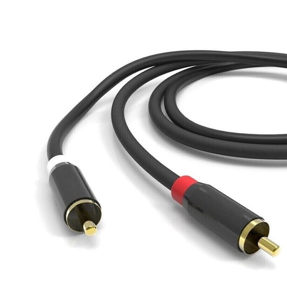 6Feet RCA Male L/R Stereo Audio Cable Cord Gold Plated Plug