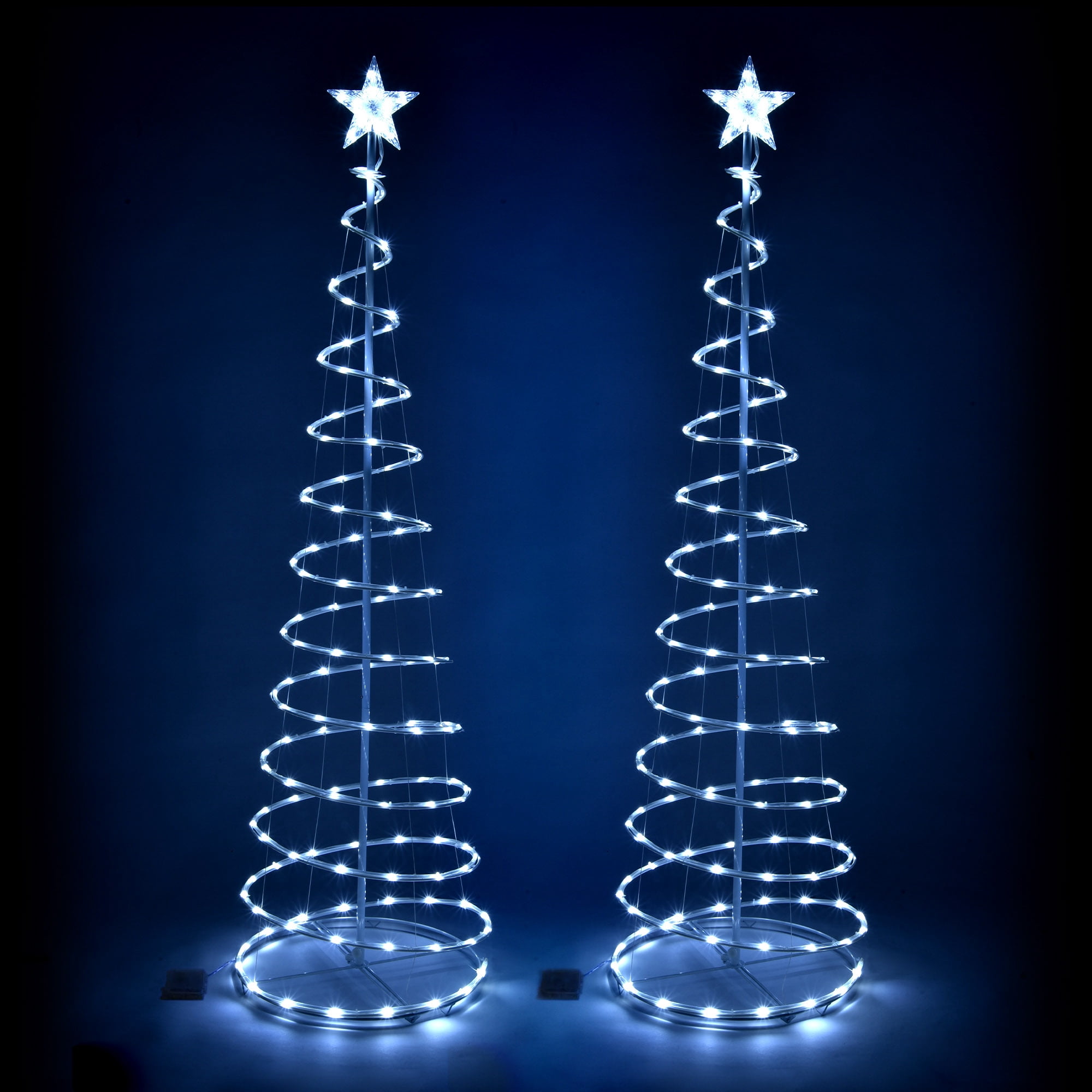 Yescom Twinkle 6Ft Spiral Christmas Tree Light 182 LED 8 Model for Indoor Outdoor Yard Decoration Cool White 2Packs