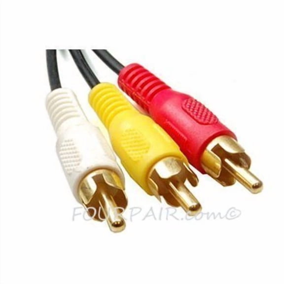 6Ft 3-Rca Red White Yellow Composite Stereo Audio Video Av Cable Cord Vcr Dvd