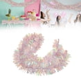 thumbnail image 1 of 6Ft Christmas Garland Shiny Foil Metallic Snowflake Xmas Tree Garland Glitter Hanging Christmas Tree Decorations for Fireplace Mantle Stairs Xmas Wedding/ Christmas Decoration Ribbon Purple, 1 of 7