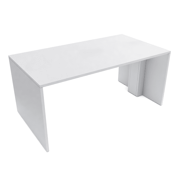 6Ft Collaboration Table | 4 Person Laminate Group Desk | 3x6 Meeting Table | Classic White