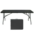 thumbnail image 1 of 6Ft Folding Table, Portable Plastic Table For Camping & Picnics, Outdoor Foldable Table, Black, Heavy Duty, 1 of 8