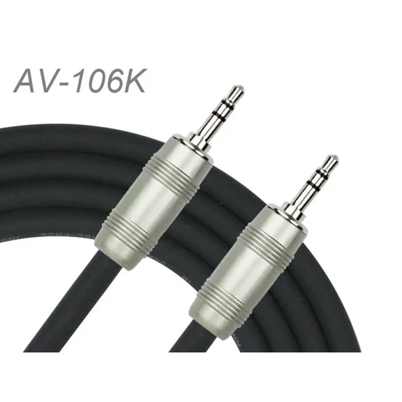 6Ft Kirlin 3.5Mm Trs Stereo Male/Male Single Patch Ofc Noise-Free Audio Cable