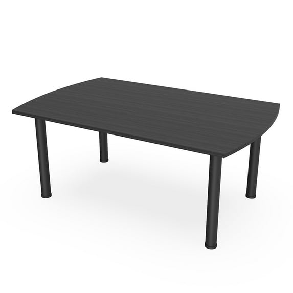 6Ft Powered Arc Rectangle Conference Room Table With Post Legs
