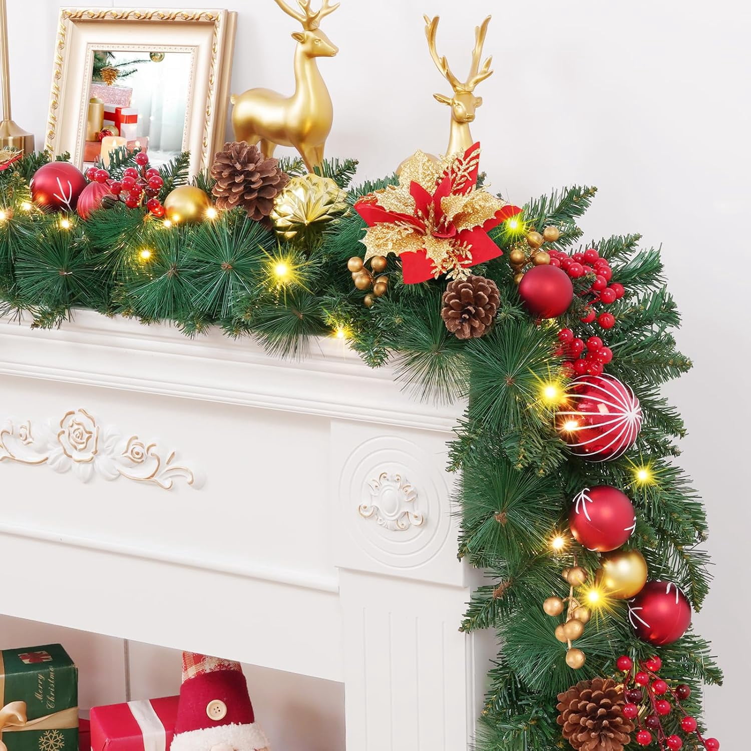 Pre Lit Garland For Mantle