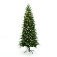 thumbnail image 1 of 6Ft Pre-Lit Green Slim Artificial Christmas Tree with 8 Light Functions, 1 of 10