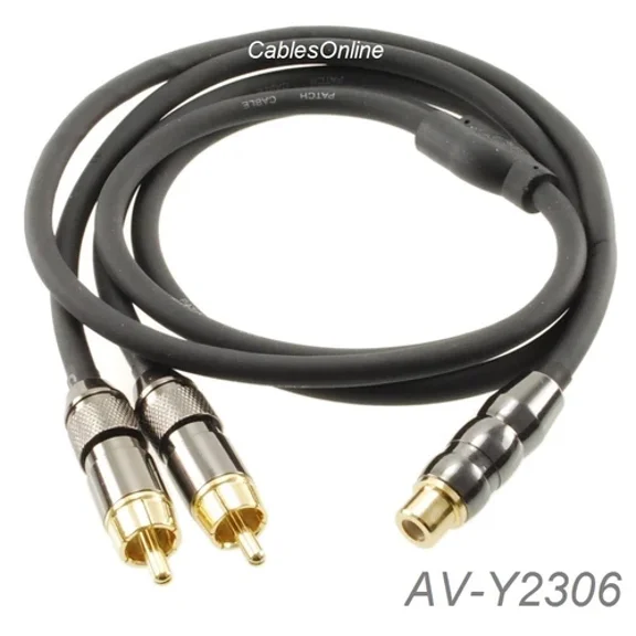 6Ft Premium Rca Female To 2-Rca Male Flexible & Durable Audio Splitter, Av-Y2306