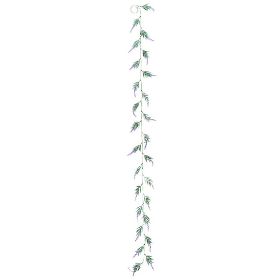 6Ft Purple Lavender Artificial Garland Decor, Spring Summer All Year Lavender Garland, Wreath Vines Decorations for Table Home Wedding Mantle Arch Porch Party, H