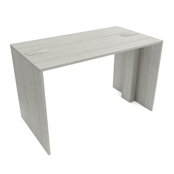 6Ft Standing Height Collaboration Table | 4 Person Group Desk | 3x6 Laminate Desk With Double Power And Data Units | Lakeland Salt And Silver