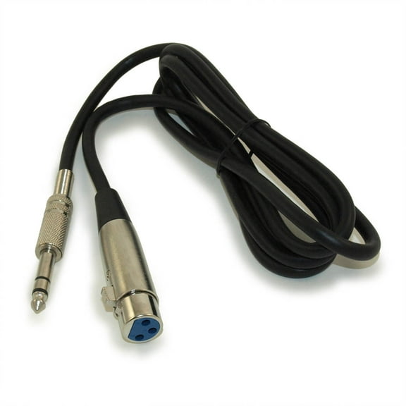 6Ft XLR 3P Female to 1/4" TRS (Balanced Audio) Male Microphone Cable