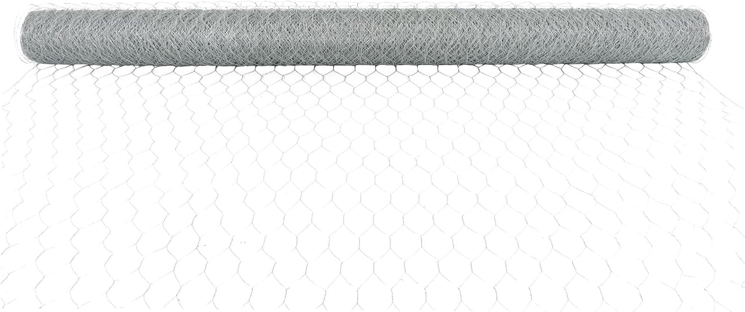6Ft x 150Ft 0.9mm 2In 72In Chicken Wire Netting Galvanized Wire Chicken Coop Mesh for Garden Fences Poultry Breeding Nets