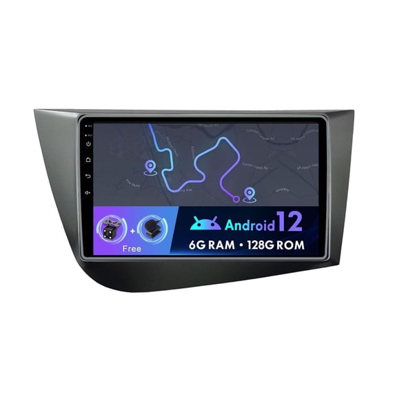 [6G+128G] Double Din Android 12 Car Stereo Radio For Seat Leon 2 MK2 2005-2012 - Built-in DSP/Carplay/GPS - Free Camera+Mic -Support DAB WIFI BT SWC RDS Mirrorlink Head unit