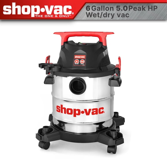 Shop-Vac® 6 Gallon 5.0PHP Stainless Steel Wet/Dry Vacuum 1-7/8