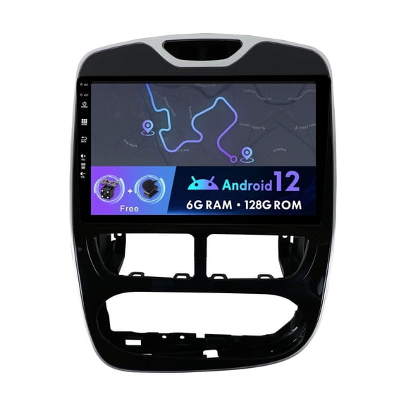 [6GB+128GB] Android 12 Double Din Car Stereo Fit For Renault Clio 4 2012-2016-[Built-in CarPlay/Android Auto/DSP/GPS]-Support DAB/BT/Mirror Link/RDS/FM/AM