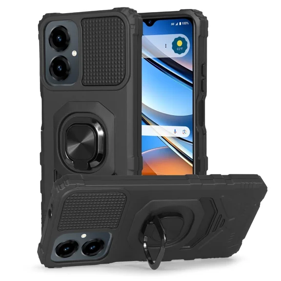 6GOODEALS Compatible for AT&T Motivate Pro 2 5G / Cricket Icon Pro (2026) Shockproof Case + Tempered Glass, Black