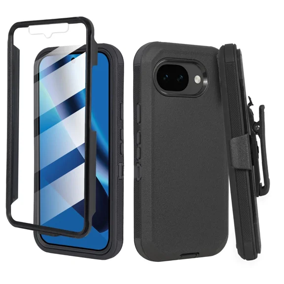 6GOODEALS Compatible for Google Pixel 10a Case with Belt Clip, Heavy Duty Shockproof Full Body Holster Case with Built-in Screen Protector, Camo