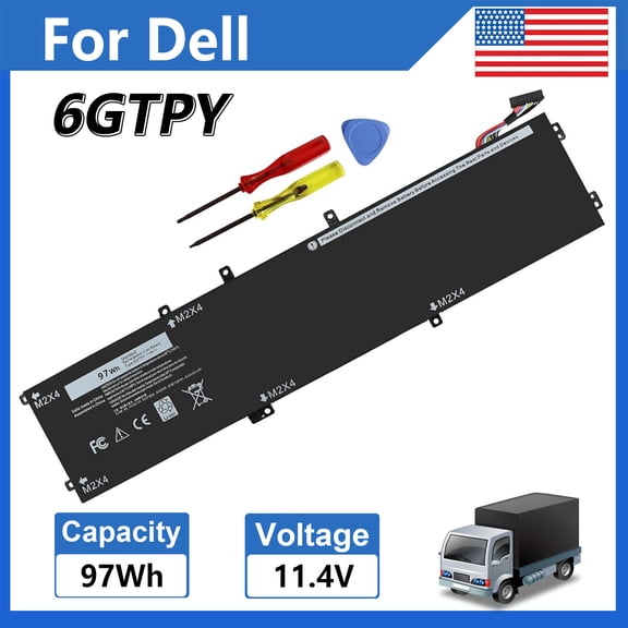 6GTPY Laptop Battery 11.4V 97Wh 8509mAh for Dell XPS 15 9560 9570 Precision 5510 5520 5530