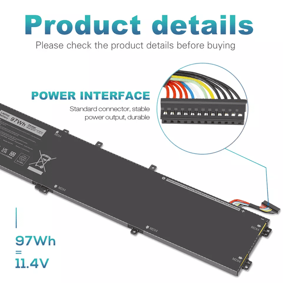 6GTPY Replacement Laptop Battery for Dell XPS 15 and Precision Series